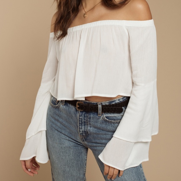 Tobi Tops - HOST PICK Tobi White Off The Shoulder Crop Top